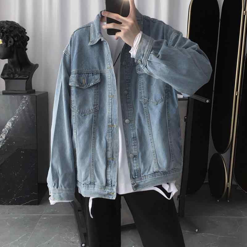 ジャケット メンズ 男性用 デニム ウォッシュ加工 ゆったり 韓国 カジュアル ブルゾン アウター 春秋