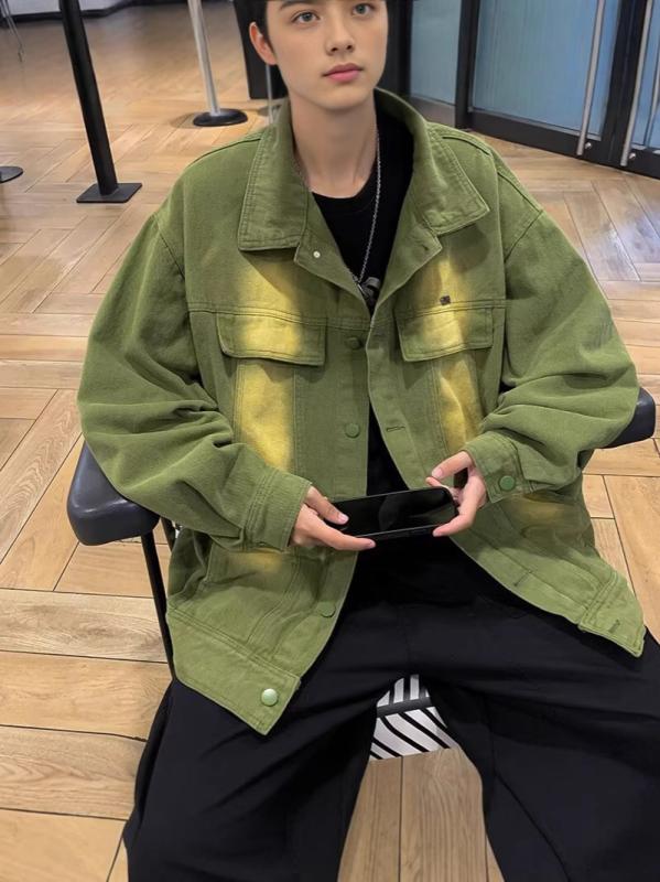 ジャケット メンズ デニム 春秋冬 レトロ ルーズ カジュアル 普段使い Gジャン ブルゾン ジャンパー アウター ウォッシュ加工