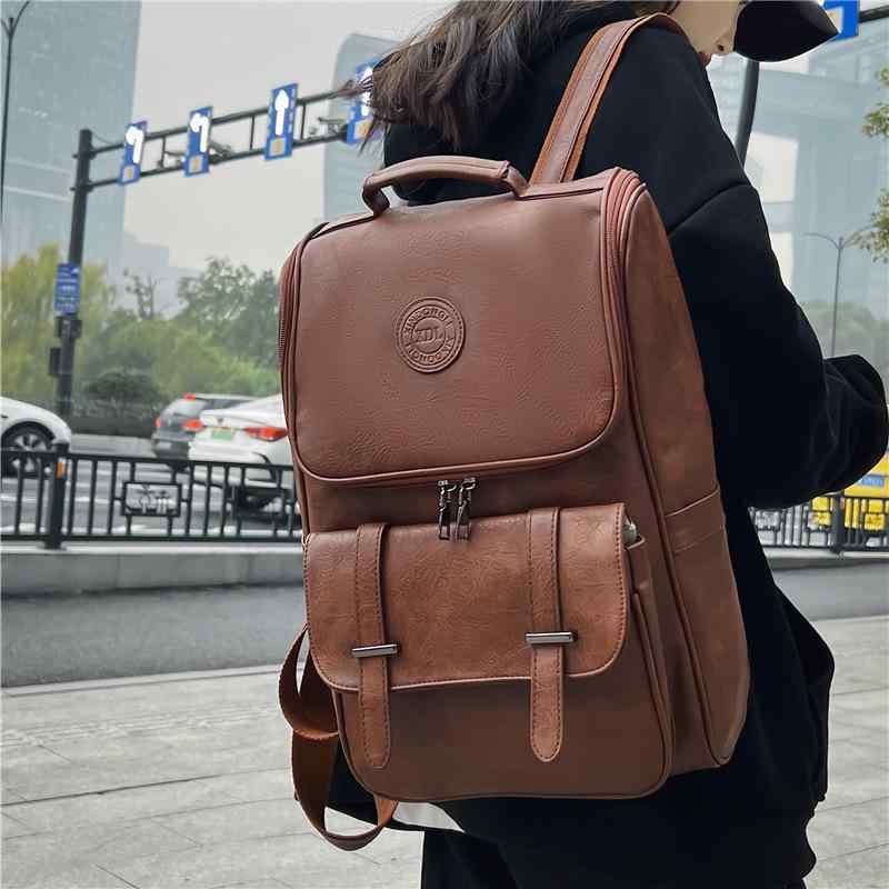 リュック メンズ 男性用 大学生 鞄 PUレザー ソフトレザー スクールバッグ キャンパス カジュアル 通学 通勤 大容量 軽量