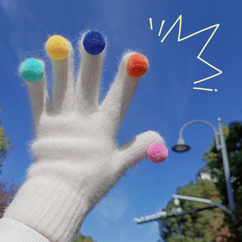 Other - 手袋 レディース 秋冬用 防寒 ニット グローブ かわいい 学生 自転車 バイク 露指 指なし スマホ対応 毛玉 あったか おもしろ プレゼント2