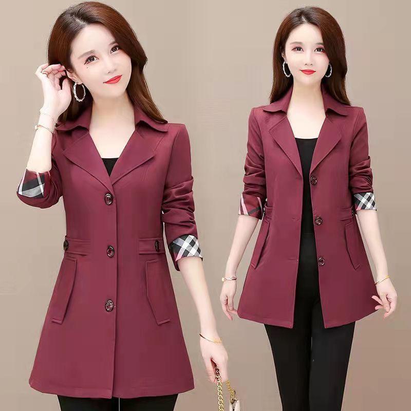 トレンチコート レディース 春秋 ママ アウター 30代 40代 50代 ファッション おしゃれ きれいめ 着痩せ スタイルアップ ミドル丈 ロング丈