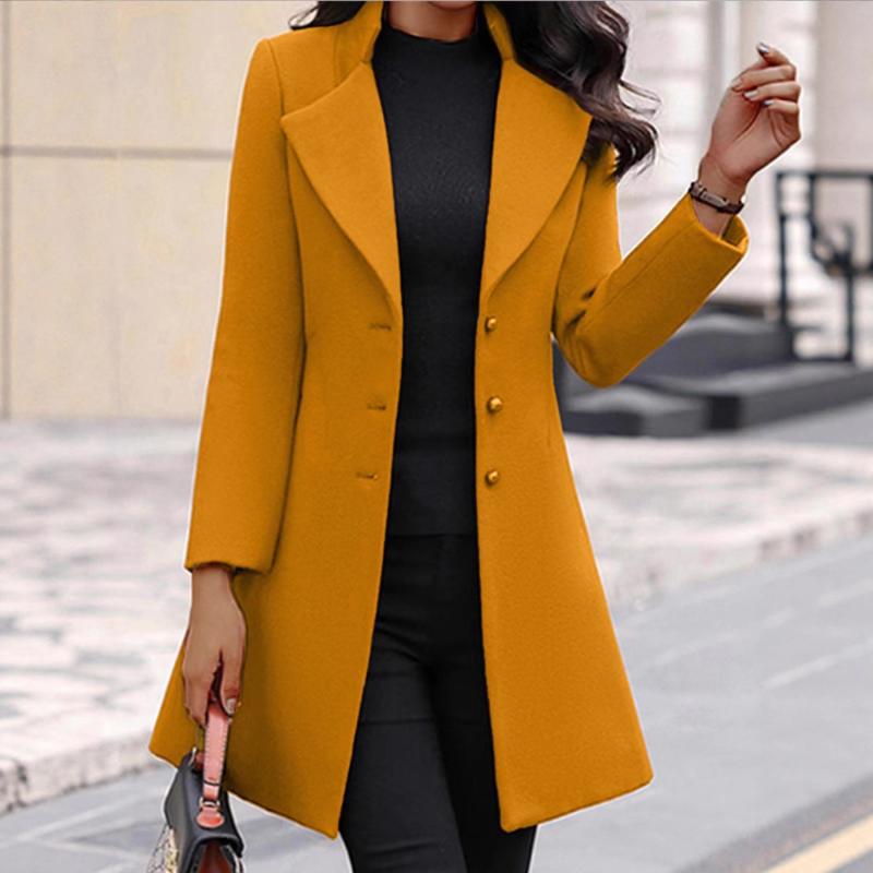 コート レディース 秋冬 無地 暖かい アウター 防寒 厚手 ウール ゆったり スリム 通勤 きれいめ エレガント 上品2