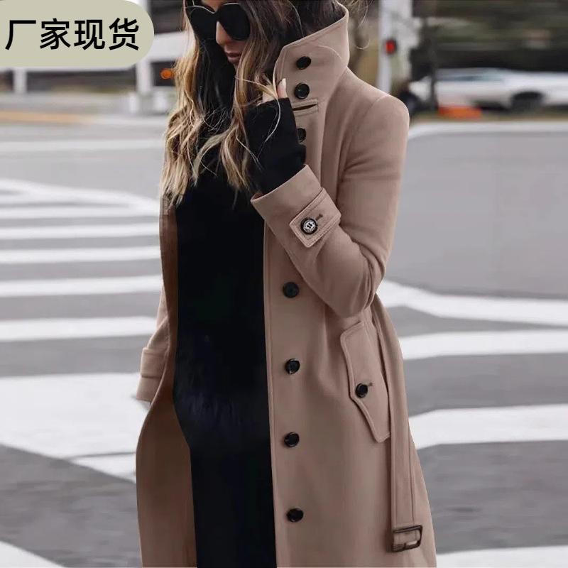 コート レディース 秋冬 ウール アウター 無地 女性用 大衣 厚手 あったか スリムフィット