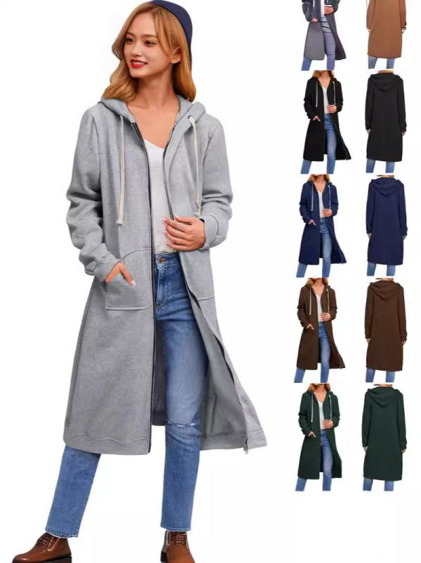 アウター レディース 秋冬 暖かい ゆったり ジップアップ ロング カーディガン コート