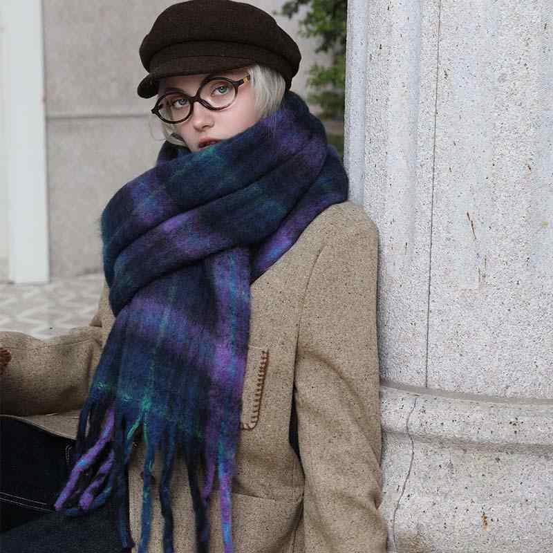 マフラー レディース 秋冬 高級感 仿羊绒 ショール ストール 大判 厚手 保温 粗いスカーフ 暖かい 膝掛け