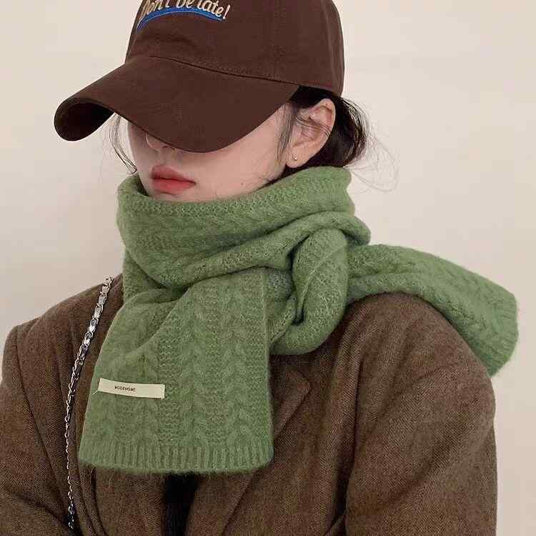 マフラー レディース 秋冬 ニット 無地 レトロ 防寒 暖かい 厚手 防風 ショール2