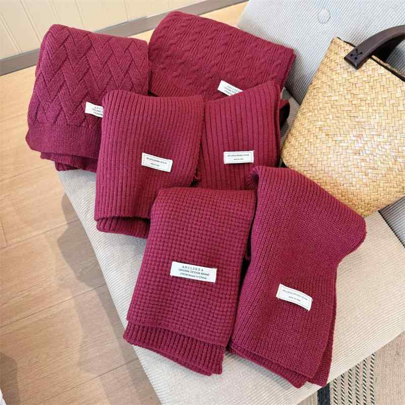 マフラー レディース 秋冬 韓国風 レトロ 高級感 ニットマフラー 学生 かわいい ニット ネックウォーマー ショール 純色 防寒