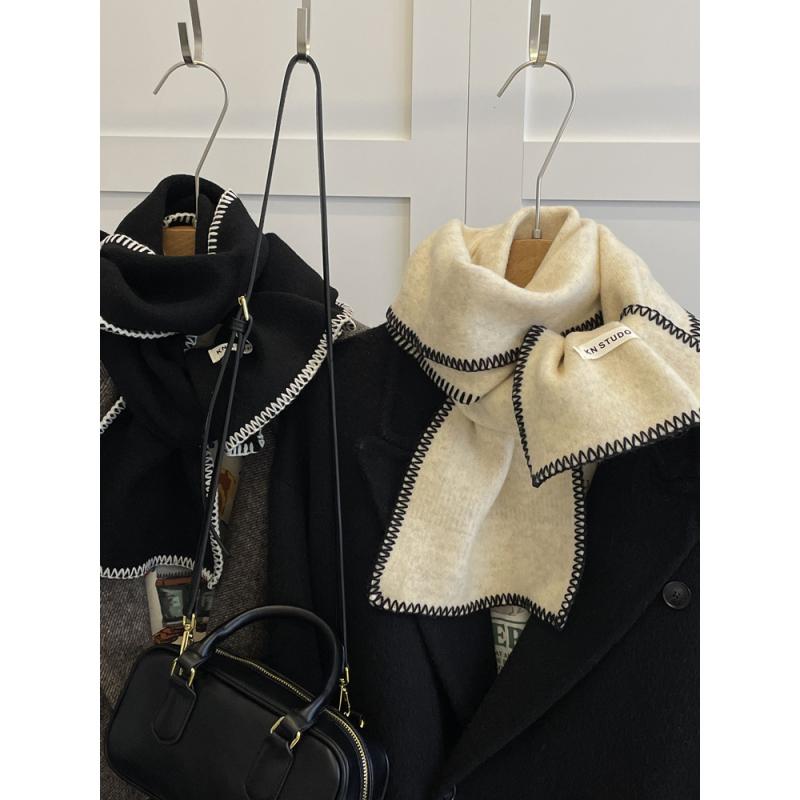 マフラー レディース ニット 秋冬 羊毛 カシミヤ ウール あったか 防寒 保温 ショール ストール2