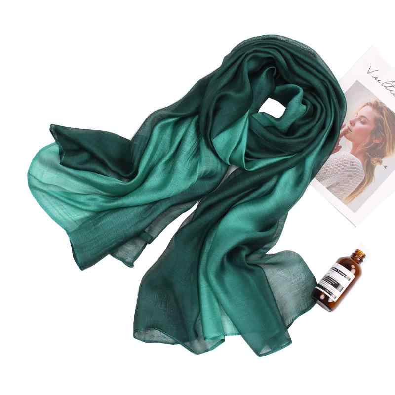 スカーフ レディース 秋冬 シルク 絹 コットン 綿 グラデーション 大判 ストール ショール 春秋 UV 冷房対策