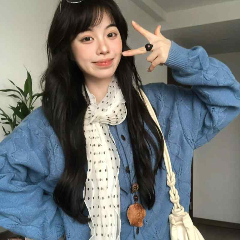 スカーフ レディース 韓国風 白 ドット柄 レトロ 高級感 文芸的 薄手 合わせやすい ストール