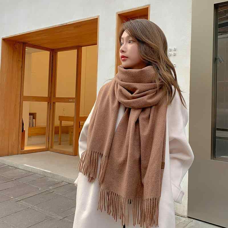 マフラー レディース 秋冬 韓国風 厚手 ウール マフラー メンズ 無地 ショール 秋冬 防寒 暖かい カシミヤ