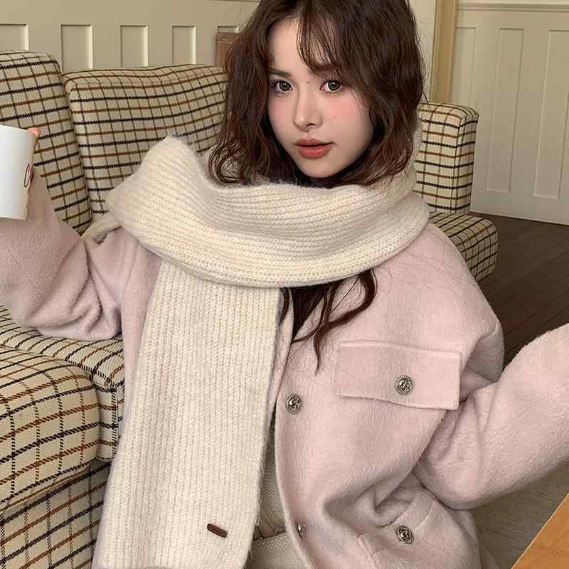 マフラー レディース 秋冬 無地 ニット 暖かい 防寒 ショール 膝掛け ストール かわいい ひざかけ ネックウォーマー メンズ 男女兼用
