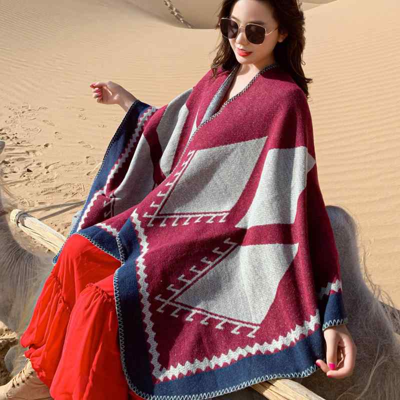 ストール レディース 秋冬 厚手 保温 ショール 青海湖 チベット 旅行 撮影 大判 防寒 マフラー 膝掛け ブランケット ひざかけ 電気メッキ加工2
