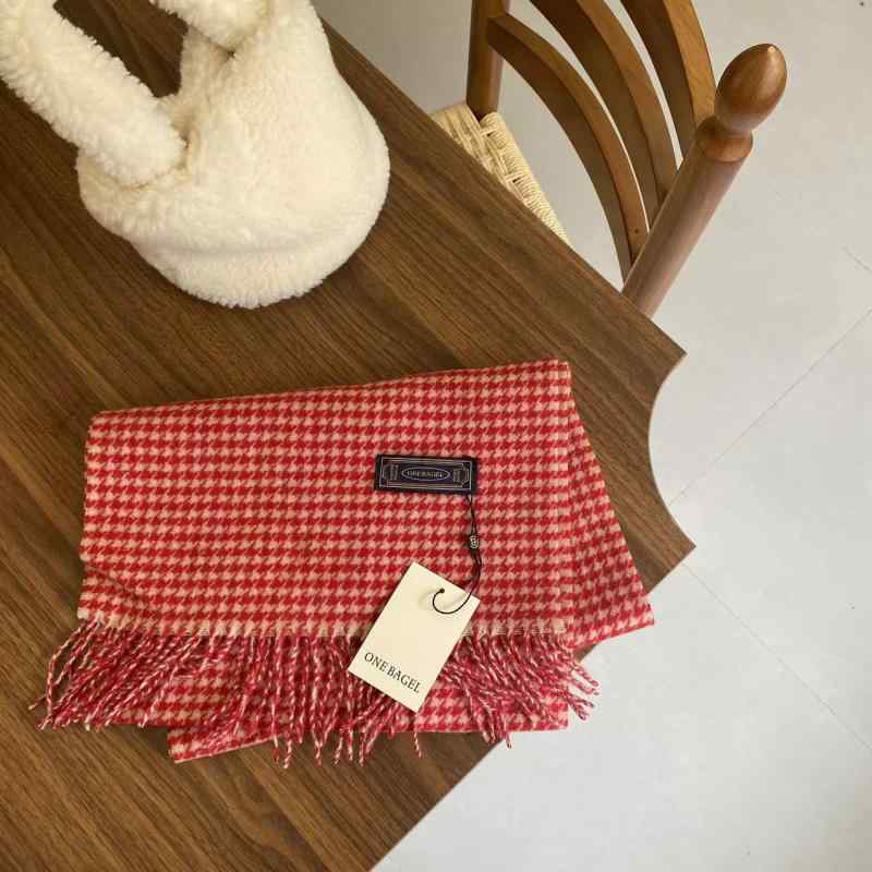 マフラー レディース 秋冬 ペア 保温性 格子柄 100% ウール レトロ かわいい 美娜格子2