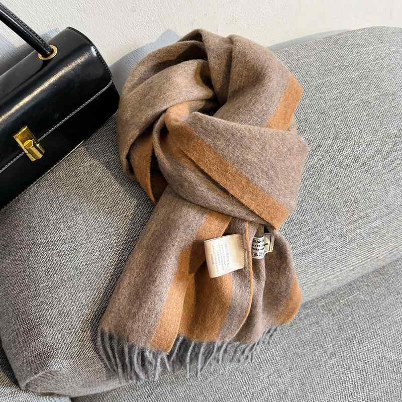 マフラー レディース 秋冬 保温 ウール ショール ストール 中判 ロング丈 2way ペア 無地 かわいい