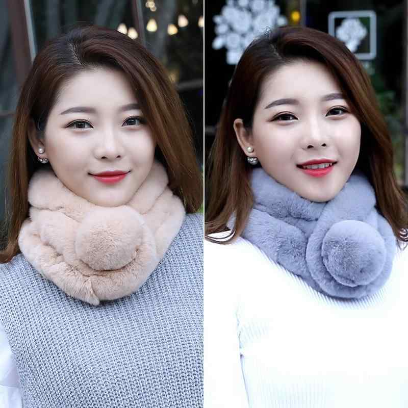 マフラー レディース 秋冬 韓国風 付け襟 ラビットファー ファー 厚手 防寒 ネックウォーマー 暖かい
