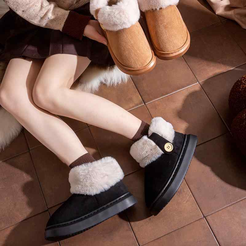 スノーブーツ レディース 婦人靴 秋冬 保温 防寒 裏起毛 厚底 滑り止め ルームシューズ スエード スリッパ