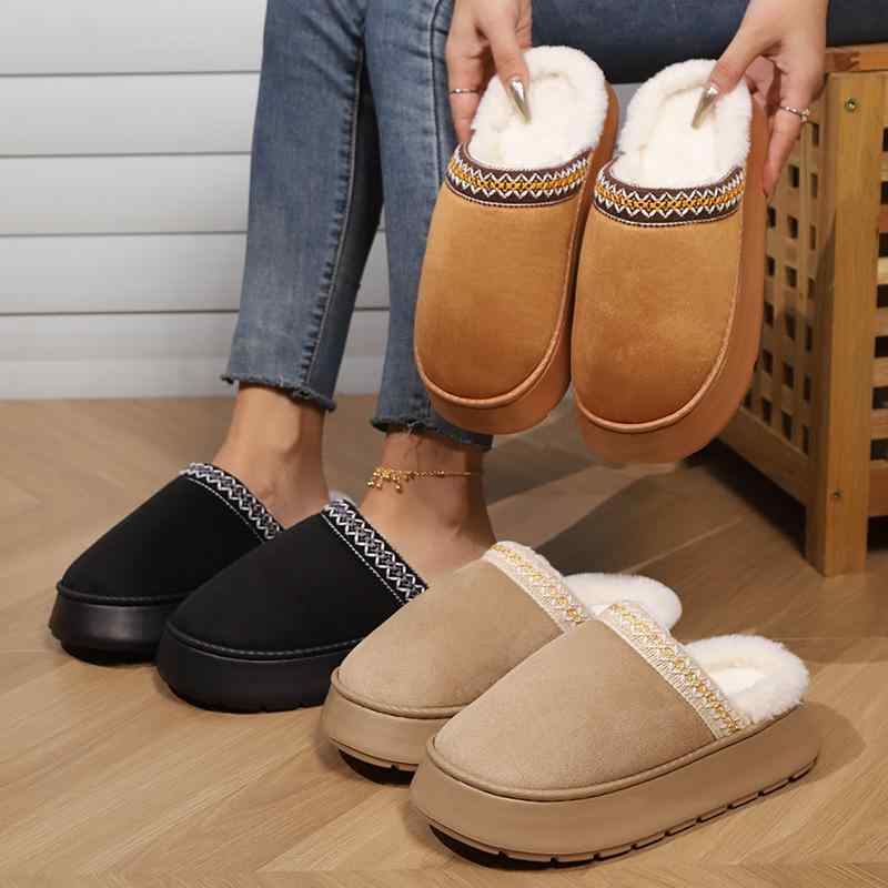 スノーブーツ レディース 厚底 ファー スリッパ あったか 裏起毛 伸縮性 ルームシューズ 普段使い 室内..