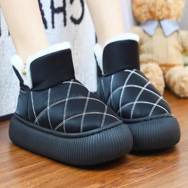 スノーブーツ レディース 秋冬 厚底 暖かい 防寒 裏起毛 ボア付き 防水 クッション性 歩きやすい 履きやすい 室内外兼用 滑り止め2(4.0)