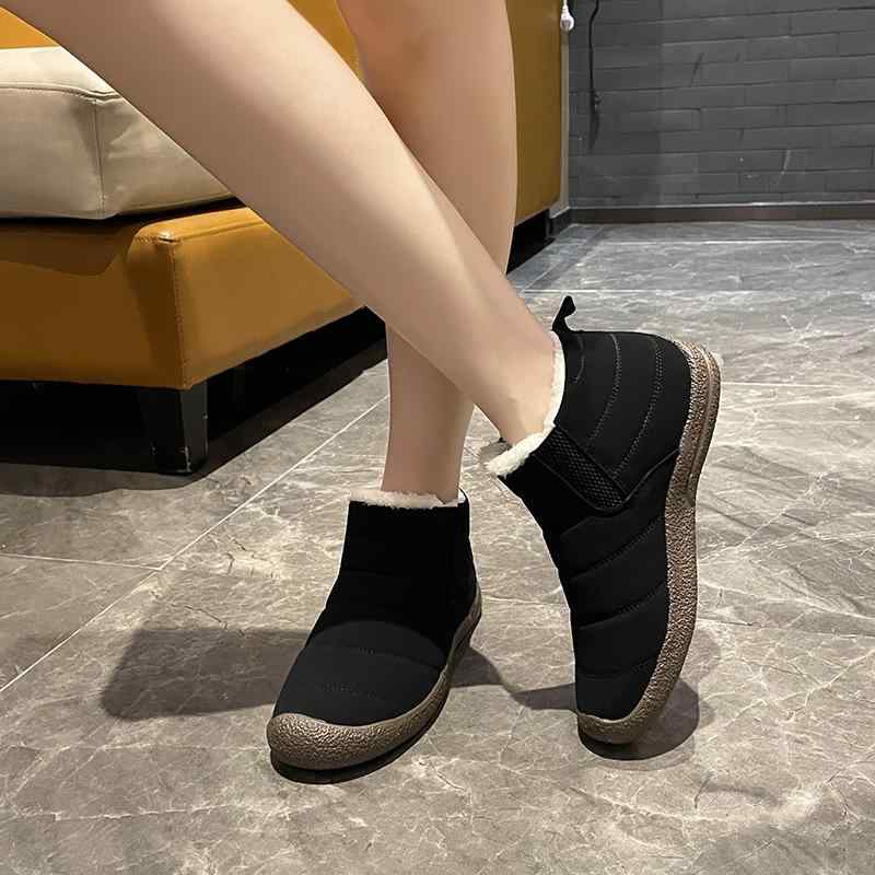 ブーツ レディース 大きいサイズ 裏起毛 暖かい フラット 雪靴 スノーブーツ ショートブーツ 婦人靴 歩きやすい 履きやすい 普段使い