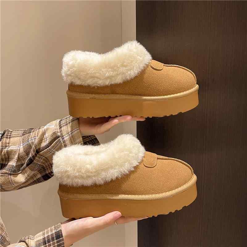 スノーブーツ レディース 厚底 ボア付き 防寒 あったか もこもこ 暖かい 滑り止め 秋冬2