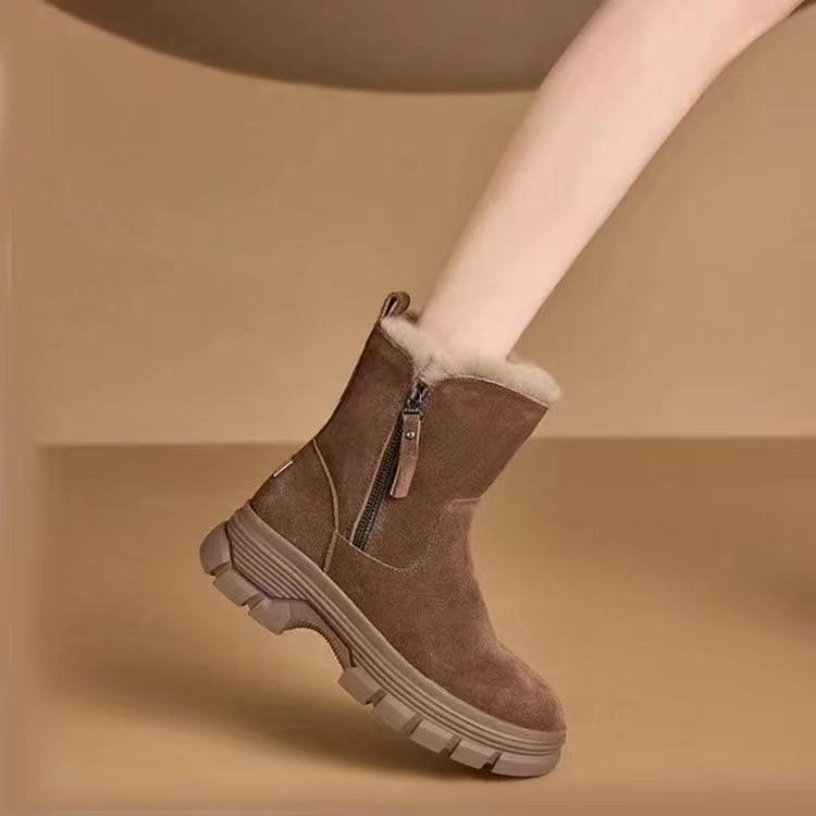 スノーブーツ レディース 厚底 韓国 ファッション サイドジップ 暖かい 裏起毛 防寒 綿靴 女性用 かわいい おしゃれ