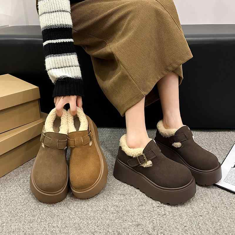 靴 レディース 厚底 スノーブーツ 裏起毛 防寒 あったか レトロ ボア 歩きやすい 履きやすい 婦人靴 かわいい
