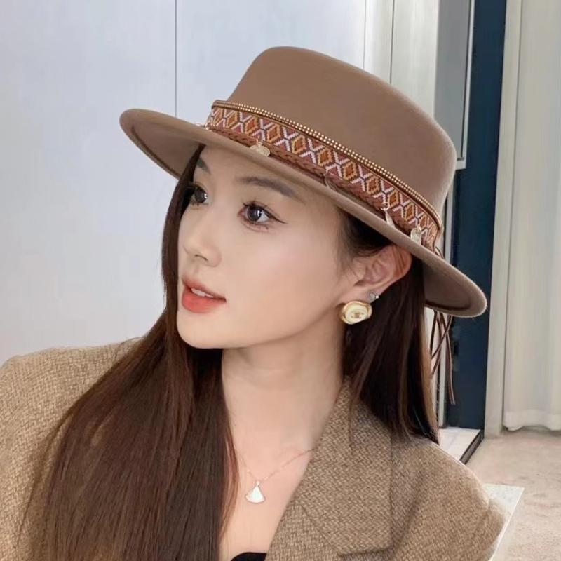 帽子 レディース 羊毛 ウール ハット 平天 日よけ 遮光 バケットハット ボヘミアン 英国風 ファッション 気質 レトロ