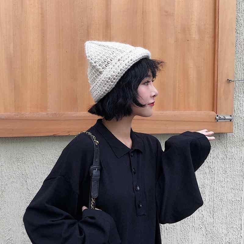 帽子 秋冬 ニット帽 男性用 女性用 無地 ウール 暖かい 防寒 鉤針編み カジュアル かわいい おしゃれ とんがり ビーニー