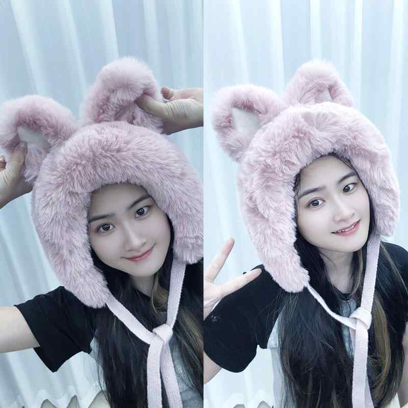 ニット帽 レディース 狐耳 帽子 もこもこ あったか 耳あて かわいい 防寒 ハット 韓国風