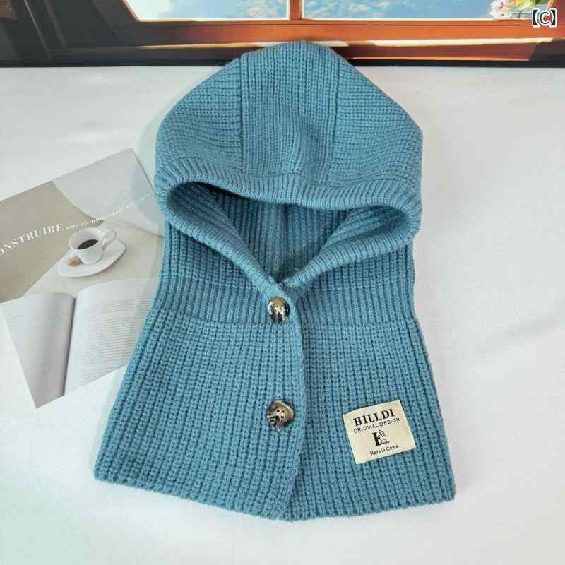 ニット帽 レディース 秋冬 韓国風 ネックウォーマー バラクラバ 防寒 暖かい ニット 手袋 2点セット かわいい おしゃれ