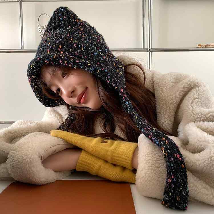 帽子 レディース かわいい 猫耳 ニット帽 秋冬 学生 帽子 甘め パステルカラー キャンディカラー ニット 帽子 防寒 暖かい 小顔効果 秋冬