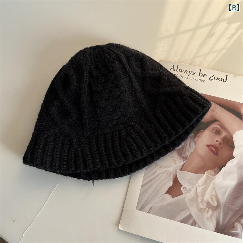 ニット帽 レディース 秋冬 保温 カシミヤ混紡 ウール ケーブル編み バケットハット カップル お揃い フィッシャーマンハット