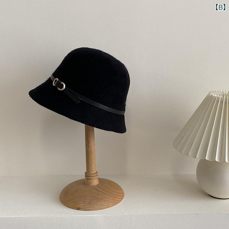 帽子 レディース 秋冬 高級感 小香風 ウール 漁夫帽 ヘップバーン風 丸い ドーム型 フレンチ レトロ 保温 ワイドブリム ハット
