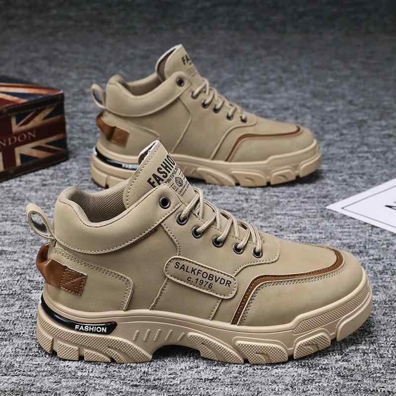 ブーツ 男性用 厚底 ワークブーツ ショートブーツ メンズ カジュアルシューズ 韓国風 通気性 ハイカット