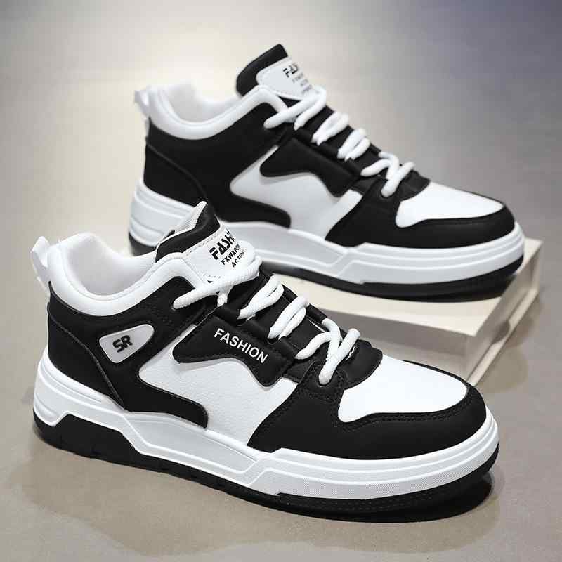 靴 メンズ ハイカット スニーカー 男性用 運動靴 普段使い 学生 通学 衝撃吸収 滑り止め トレンド ベーシック カジュアル シンプル