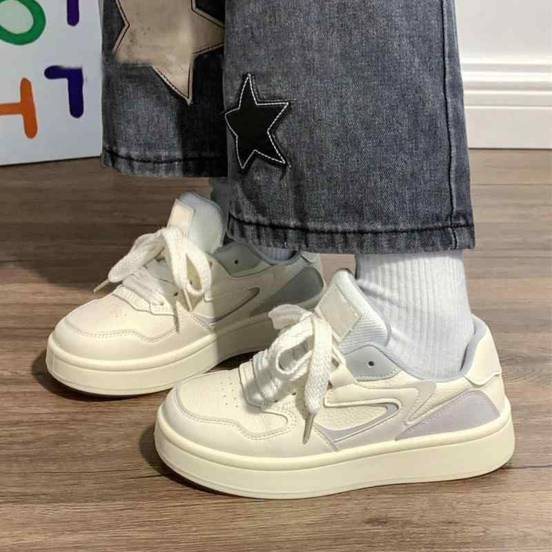 Women'S Shoes - スニーカー レディース 秋冬 レトロ 厚底 学生靴 かわいい 百搭 シューズ オリジナル