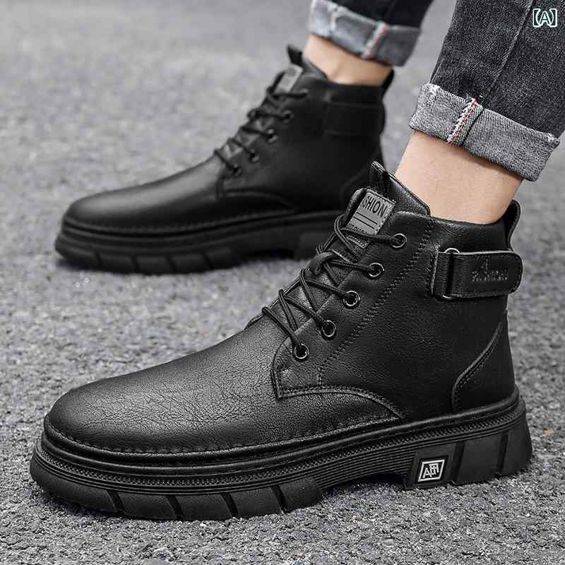 ブーツ メンズ 男性用 皮靴 ハイカット ワークブーツ スポーツ 防水 衝撃吸収 労働保険 カジュアル 通勤