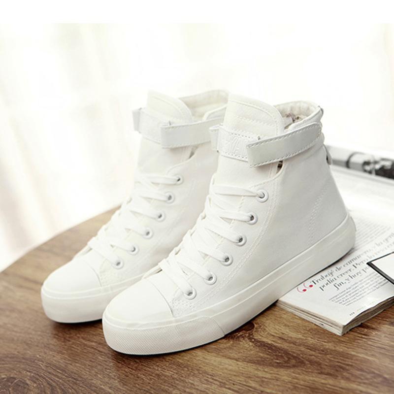 スニーカー レディース 厚底 スニーカー 2024 春夏 薄型 キャンバス シューズ 韓国 ファッション 高帮 ..