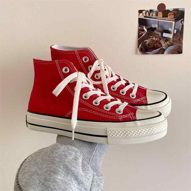 スニーカー レディース 春夏 ピンク系 キャンバスシューズ 厚底 ハイカット 普段使い かわいい 街歩き カジュアル