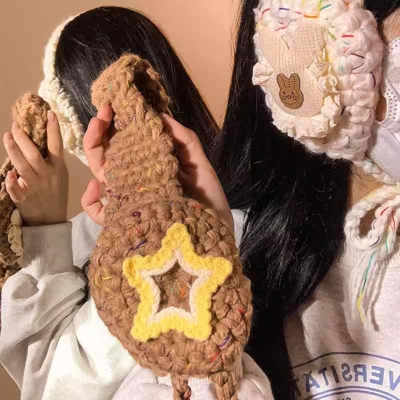 2イヤーマフ レディース 秋冬 学生 かわいい ニット 耳当て 防寒 暖かい 自転車 バイク 通勤 通学 旅行 スキー スノーボード アウトドア カジュアル