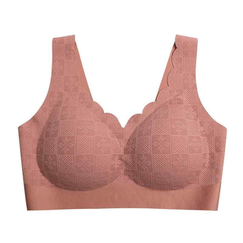 ブラジャー レディース 無縫製 ノンワイヤー 薄型 カップ付き 寄せ上げ 美背 通気性(3.0)