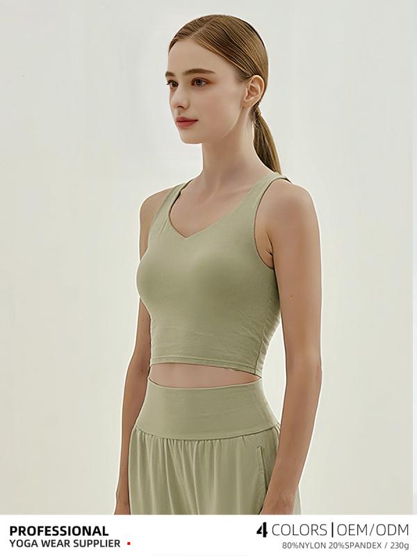 ヨガウェア トップス 取り外し可能 胸パッド付き スポーツブラ 揺れにくい 運動インナー タイト フィットネス ランニング 吸湿速乾 伸縮性 ストレッチ2