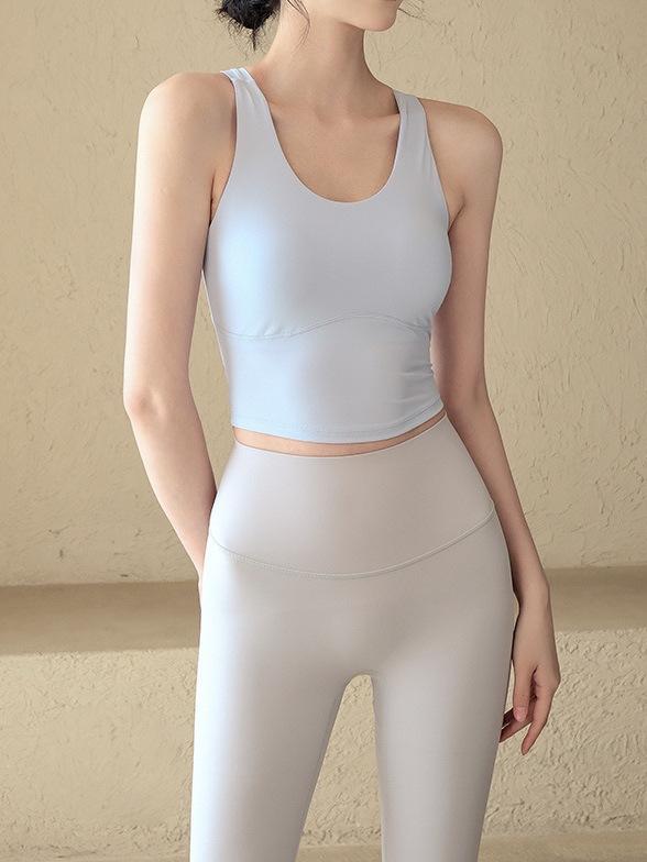 ヨガウェア レディース スポーツブラ ランニング トップス 涼感 吸汗 クロスバック パッド付き ブラト..