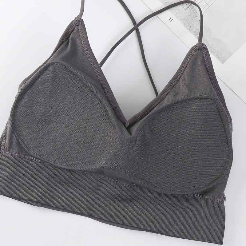 ブラジャー レディース 一体型 固定カップ クロス 美背中 ノンワイヤー 吊り下げ式 インナー 肌着