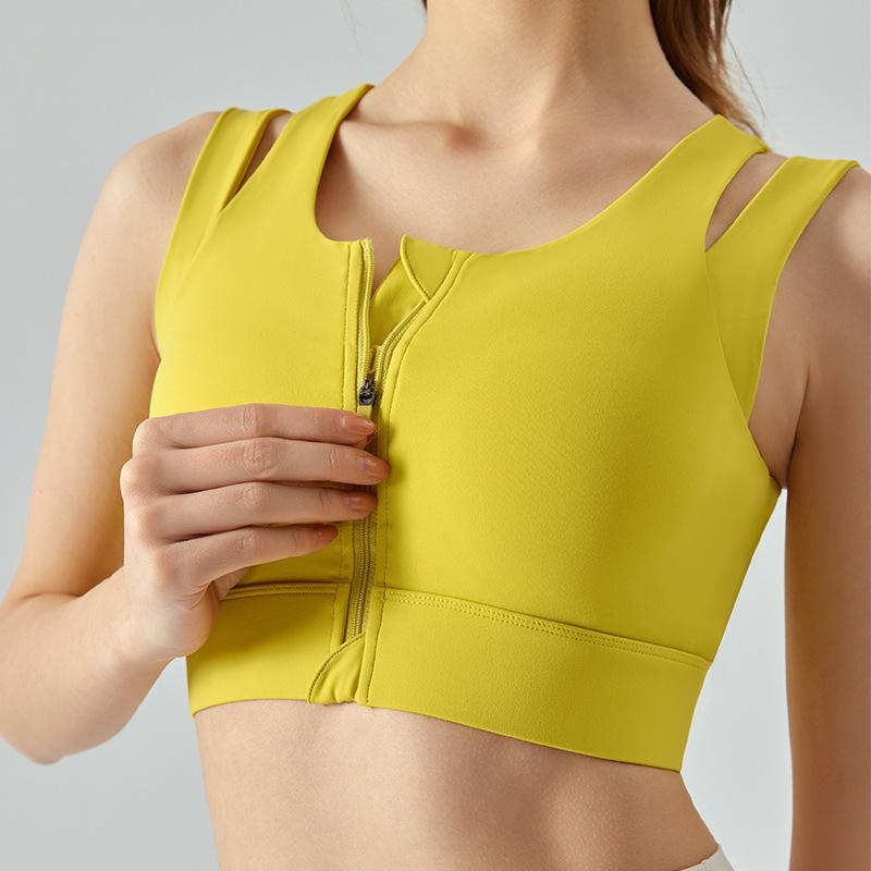 スポーツブラ レディース 高強度 ランニング 揺れにくい 一体型 ヨガブラ ウェア トップス フェイクレイヤード 重ね着風 運動 部屋着 トレーニング ジム 吸汗速乾