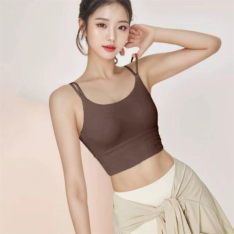ブラトップ レディース 一体型 スポーツブラ 美背 揺れにくい ヨガウェア インナー カップ付き 運動用 トップス フィットネス 耐震