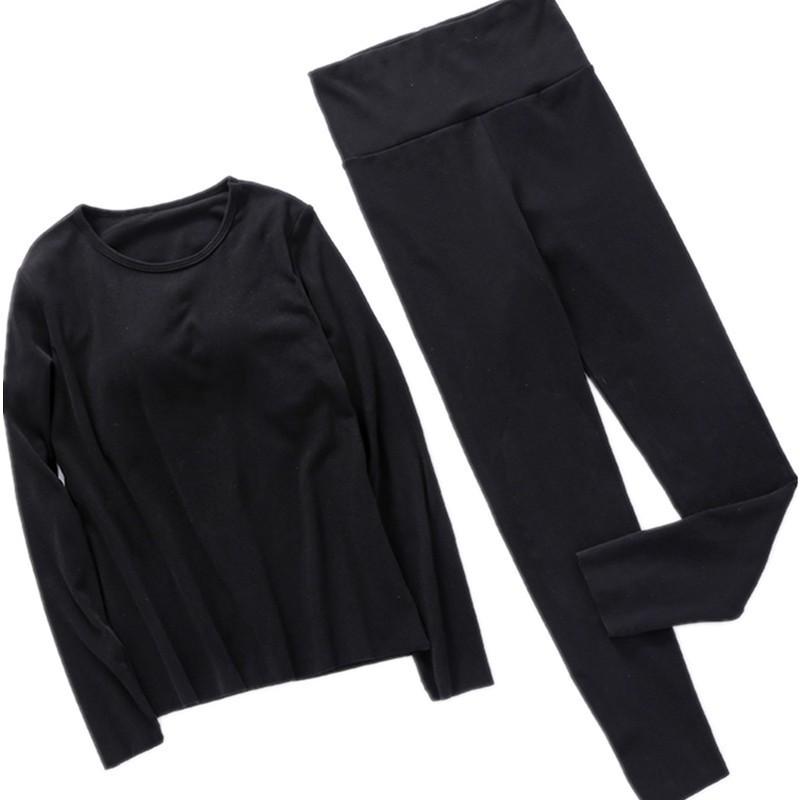 インナー レディース 秋冬 あったかインナー 上下セット 裏起毛 肌着 長袖 ラウンドネック ブラパッド付き カップ付き あたたかい 静電気防止 ストレッチ 伸縮性 部屋着 ルームウェア