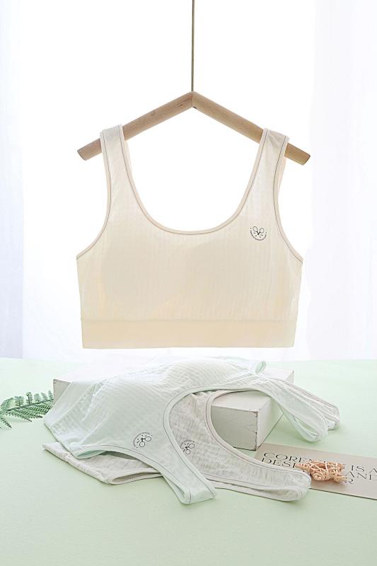 下着 ジュニア ティーンズ 一体型 固定カップ 女の子用 スポブラ型ハーフトップ 美背 ずれ防止 インナー2