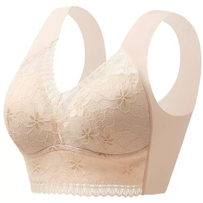 ブラジャー レディース 大きいサイズ レース ノンワイヤー 寄せ上げ ズレ防止 接触冷感 快適 インナー2